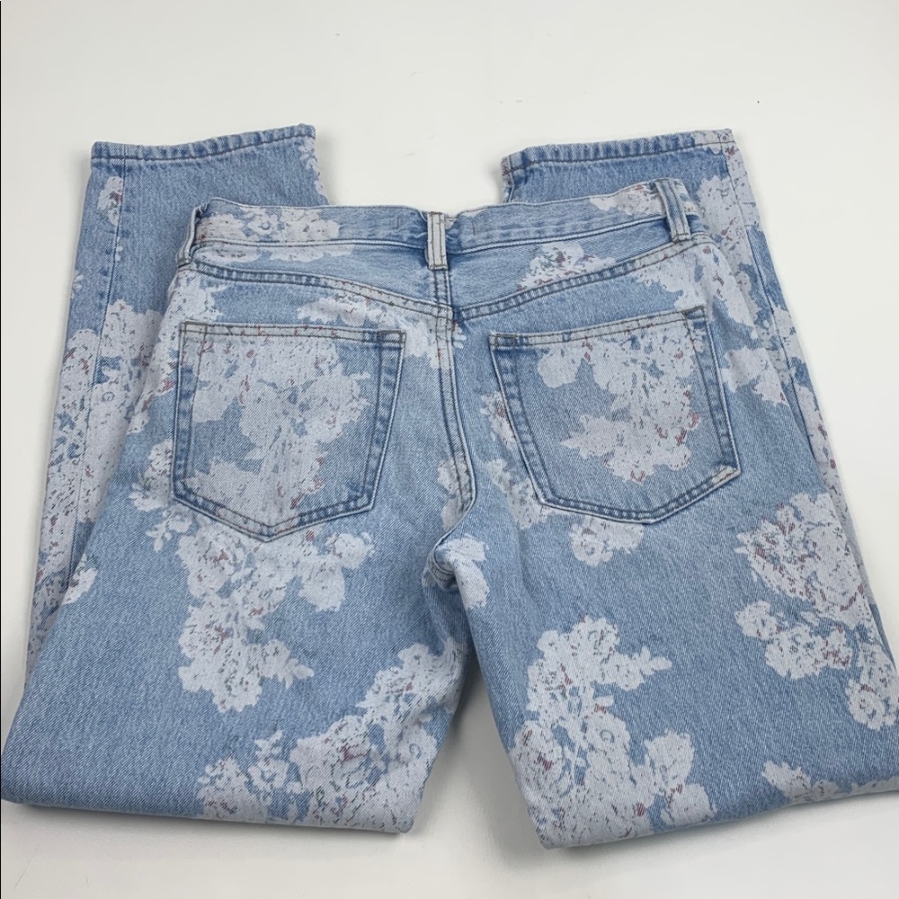 We The Free FP Blue Floral Jeans Size 26 Cotton Straight Leg light Wash denim - Picture 15 of 16